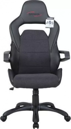 Кресло офисное Brabix компьютерное Nitro GM-001 ткань, экокожа, черное 531817