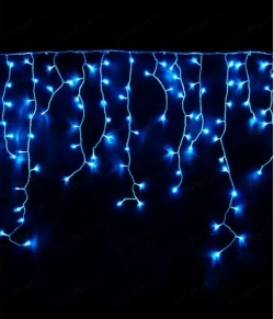 Светодиодная бахрома Light синяя 3,2x0,9 белый провод
