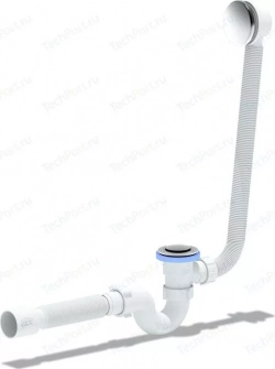 Слив-перелив для ванны АНИ пласт полуавтомат с коленом и гофрой 40/50 (EC155)