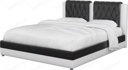 Мебелико Интерьерная кровать Камилла эко-кожа черно-белый