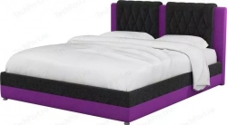Мебелико Интерьерная кровать Камилла микровельвет черно-фиолетовый