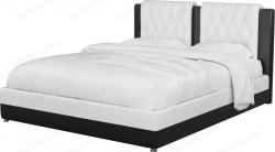 Мебелико Интерьерная кровать Камилла эко-кожа бело-черный