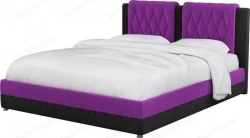 Мебелико Интерьерная кровать Камилла микровельвет фиолетово-черный