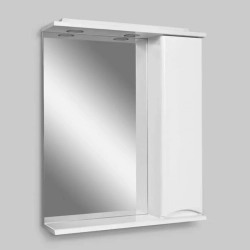 Зеркальный шкаф Am.Pm Like правый, 65 см, с подсветкой, с розеткой, белый, глянец (M80MPR0651WG)