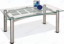 Стол журнальный Мебелик Робер 3М металлик / прозрачное