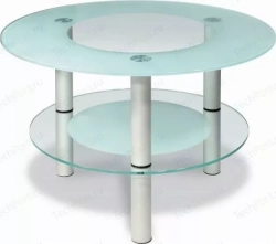 Стол журнальный Мебелик Кристалл 3 алюминий / прозрачное