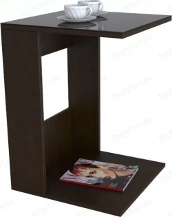 Стол журнальный Мебелик BeautyStyle 3 венге / стекло черное