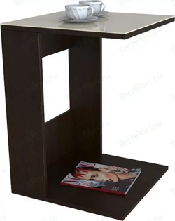 Стол журнальный Мебелик BeautyStyle 3 венге / стекло бежевое