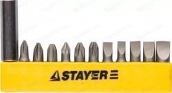 Набор бит STAYER Master с магнитным держателем 12 предметов (2609-H12_z01)