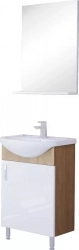 Мебель для ванной GROSSMAN комнаты ЭКО-52, 50 белая/коричневая (105206)