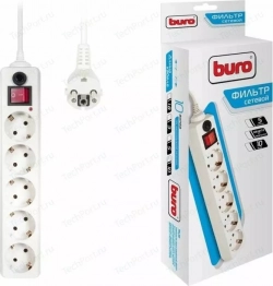 Сетевой фильтр BURO 500SH-10-W 10м (5 розеток) белый