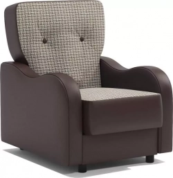 Кресло для отдыха Шарм-Дизайн Классика В Корфу беж и экокожа шоколад