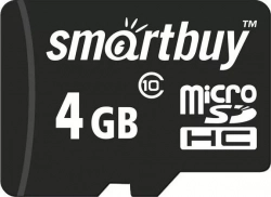Карта памяти Smartbuy MicroSDHC 4GB Class10 + адаптер