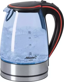 Чайник электрический ATLANTA ATH-691 черно-красный стекло