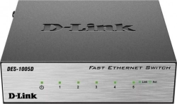 Коммутатор D-LINK DES-1005D/O2B (5 портов Ethernet 10/100 Мбит/сек, 1Mb, Auto MDI/MDIX) (DES-1005D/O2B)