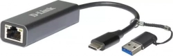 Сетевой адаптер D-LINK 2.5 Gigabit Ethernet / USB Type-C с переходником USB Type-C / USB Type-A (DUB-2315/A1A)