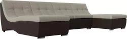 Диван АртМебель П-образный модульный диван Монреаль корфу 02 экокожа коричневый