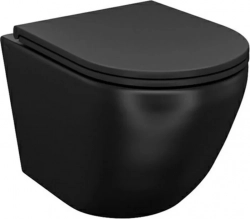 Унитаз подвесной IDDIS Blanco с сиденьем микролифт, черный матовый (BLAR3BMi25)