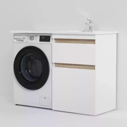 Тумба с раковиной Am.Pm с X-Joy 60 правая с 2 ящиками, белый глянец (M85AFSX0602WG, M85AWPR1201WG)