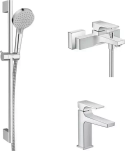 Комплект смесителей Hansgrohe Metropol с душевым гарнитуром, хром (32540000, 32507000, 26275000)