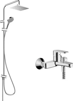 Смеситель для ванны Hansgrohe Vernis Blend с душевым гарнитуром, хром (71440000, 26282000)