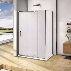 Душевой уголок Good Door Orion WTW-PD+SP 110x80 с поддоном, матовый Grape, хром