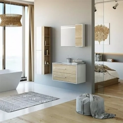 Мебель для ванной Aqwella Майами 90x45 левая, дуб сонома/белый