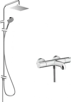 Термостат для ванны Hansgrohe Ecostat с душевым гарнитуром, хром (13201000, 26282000)