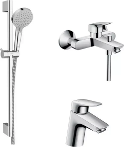 Комплект смесителей Hansgrohe Logis с душевым гарнитуром (71400000, 71077000, 26275000)