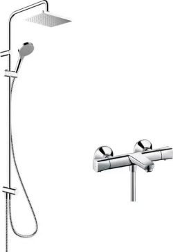 Термостат для ванны Hansgrohe Ecostat Universal с душевым гарнитуром, хром (13123000, 26282000)