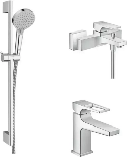 Комплект смесителей Hansgrohe Metropol с душевым гарнитуром, хром (74540000, 74500000, 26275000)