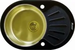 Мойка кухонная Seaman Eco Glass SMG-730B Gold (PVD) вентиль-автомат (SMG-730B-Gold.B)