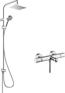 Термостат для ванны Hansgrohe Ecostat Comfort с душевым гарнитуром, хром (13114000, 26282000)