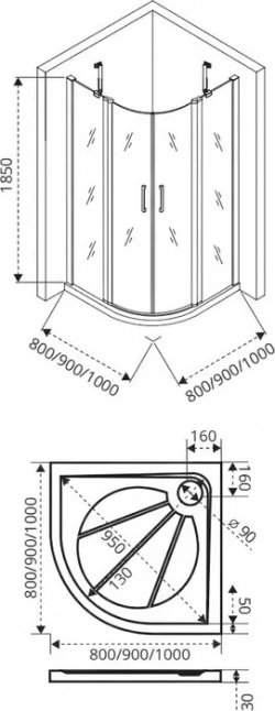 Душевой уголок Good Door Pandora R 80x80 прозрачный, хром (R-80-C-CH)