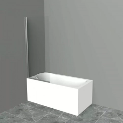 Шторка для ванны BELBANGO Uno V-1 70х150 прозрачная, хром (UNO-V-1-70/150-C-Cr)