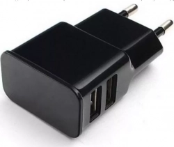 Сетевой адаптер CABLEXPERT MP3A-PC-12 100/220V - 5V USB 2 порта, 2.1A черный