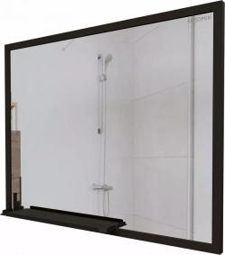 Зеркало GROSSMAN Лофт 90х70 с полкой, черное (209001)
