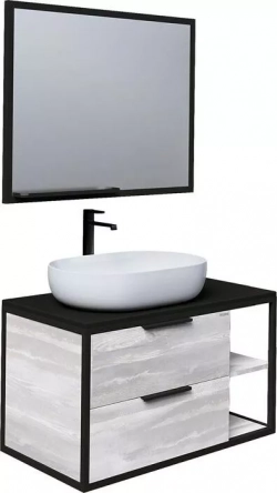 Мебель для ванной GROSSMAN Лофт 90х48 GR-3015, шанико/черный