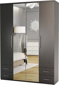 Шкаф Шарм-Дизайн четырехдверный Комфорт МКЯ2-43 200х60 с зеркалом, венге