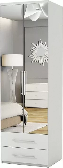 Шкаф для одежды Шарм-Дизайн с ящиками Комфорт МШЯ-21 60х45 с зеркалами, белый