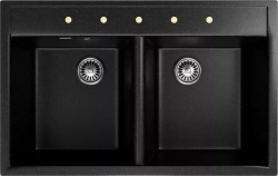 Мойка кухонная ZOX ZX-GM 10 78х51 двухчашевая черная (4630085462200)