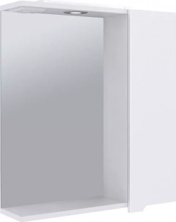 Шкаф-зеркало Emmy Агата 50х70 правый, с подсветкой, белый (agt50mir1-r)