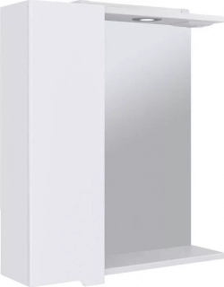 Зеркальный шкаф Emmy Агата 65х70 левый, с подсветкой, белый (agt65mir1-l)