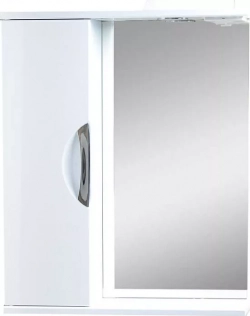Шкаф-зеркало Emmy Милли 50х70 левое, с подсветкой, белый (mel50bel1-l)