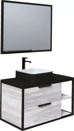 Мебель для ванной GROSSMAN Лофт 90х48 GR-4042BW, шанико/черный