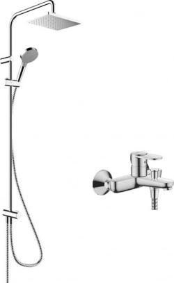 Смеситель для ванны Hansgrohe Vernis S с душевым гарнитуром, хром (71470000, 26282000)