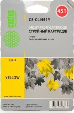 Картридж CACTUS Расходный материал для печати CS-CLI451Y желтый ()