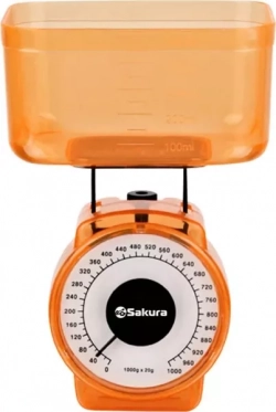Весы кухонные SAKURA SA-6018A оранжевый