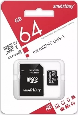 Карта памяти  Smartbuy microSDXC 64GB Class10 UHS-1