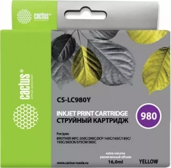 Расходный материал для печати CACTUS CS-LC980Y желтый